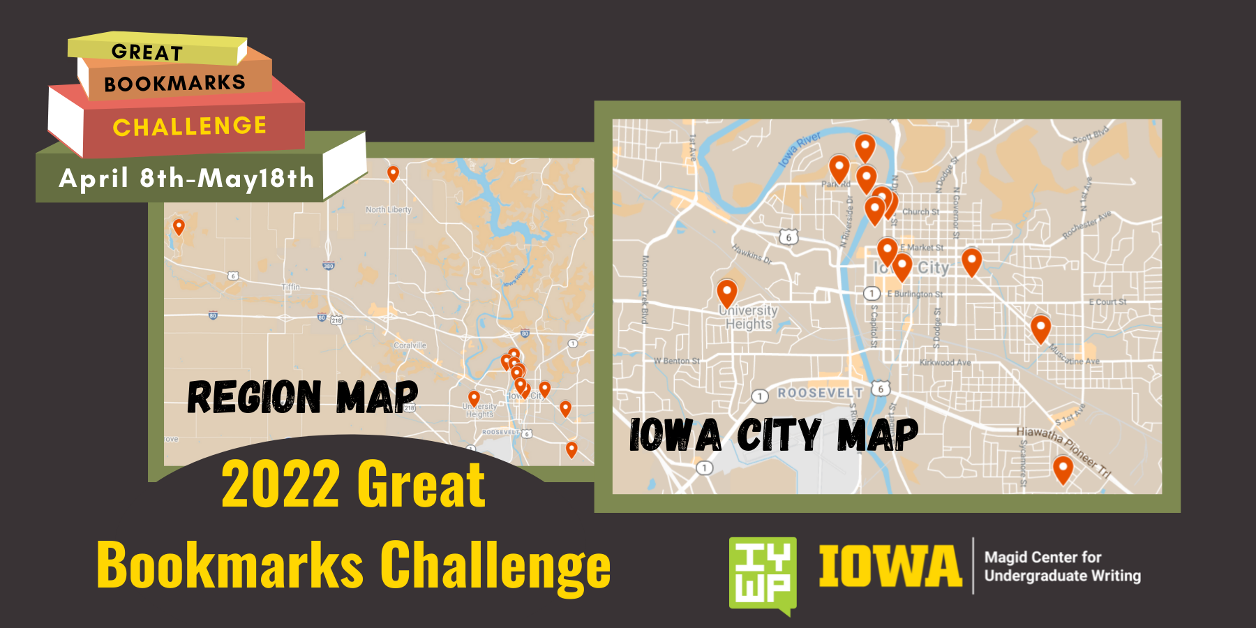 2022 Great Bookmarks Challenge Map banner